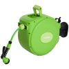 Furtun cu tambur/rola pentru gradina, retractabil/automat, portabil, pentru perete, 1/2″, 9 moduri, 20 m
