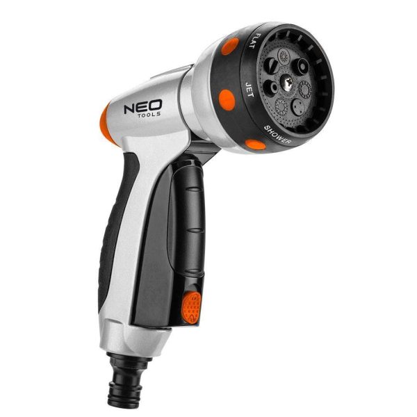 Furtun de gradina, NEO, cu pistol de stropit, carucior cu tambur, accesorii, 6 straturi, 1/2″, 50 m