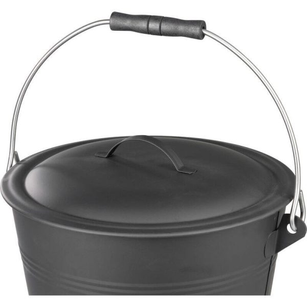Galeata/recipient pentru cenusa, metal, negru, 8 L, Strend Pro
