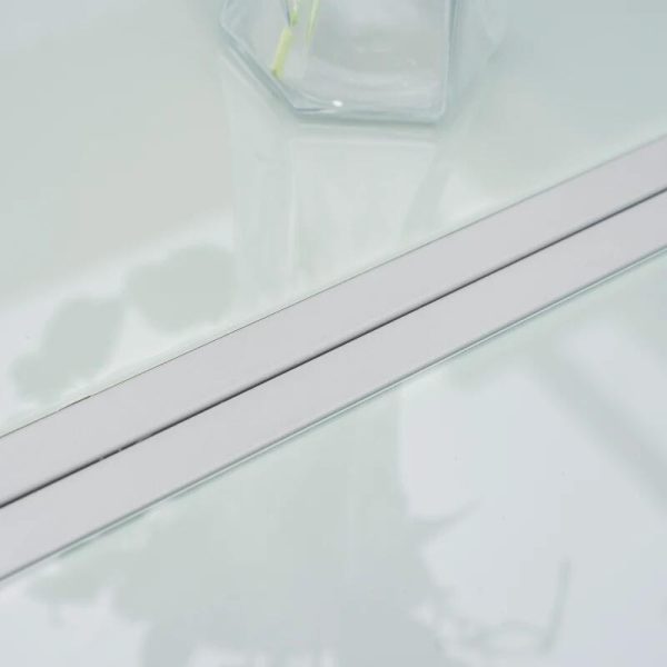 Set mobilier gradina/terasa, aluminiu, blat sticla, gri si argintiu, 1 masa, 6 scaune, Sway
