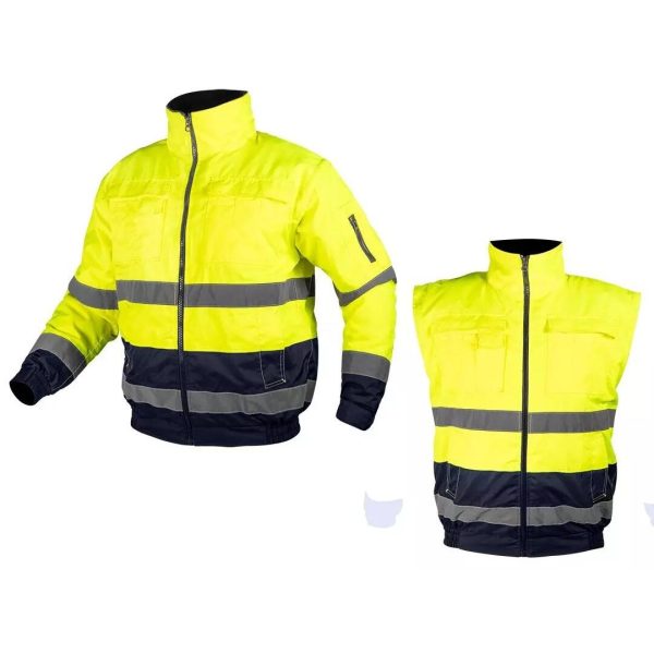 Geaca de lucru, vesta, 3 in 1, reflectorizanta, poliester, galben, model Hi-Vis, marimea XL/54