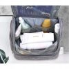 Geanta pentru cosmetice/accesorii baie, Soulima, impermeabila, cu agatatoare, gri, 24.5×13.5×21 cm