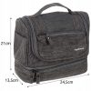 Geanta pentru cosmetice/accesorii baie, Soulima, impermeabila, cu agatatoare, gri, 24.5×13.5×21 cm