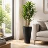Set 2 ghivece de flori, Matuba Slim, rotunde, inalte, 30×55 cm, antracit, Prosperplast