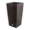 Set 2 ghivece de flori, Rato, imitatie ratan, inalte, 32.5×32.5×61 cm, maro, Prosperplast