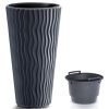Set 2 ghivece de flori, Sandy Slim, rotunde, inalte, 39×70.8 cm, antracit, Prosperplast