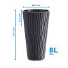 Set 2 ghivece de flori, Sandy Slim, rotunde, inalte, 29.7×53.1 cm, antracit, Prosperplast