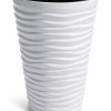 Set 2 ghivece de flori, Sand Slim, rotunde, inalte, 39×75 cm, alb, Prosperplast