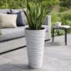 Set 2 ghivece de flori, Sand Slim, rotunde, inalte, 39x75 cm, alb, Prosperplast