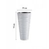 Set 2 ghivece de flori, Sand Slim, rotunde, inalte, 39×75 cm, alb, Prosperplast