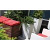Set 2 ghivece de flori, Rato, imitatie ratan, inalte, 22.5×22.5×42 cm, alb, Prosperplast