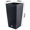 Set 2 ghivece de flori, Rato, imitatie ratan, inalte, 22.5×22.5×42 cm, negru, Prosperplast