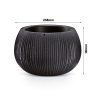 Ghiveci decorativ cu lant, Prosperplast, Beton Bowl, rotund, negru, 23.8×16.1 cm