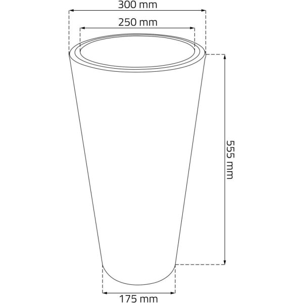 Ghiveci decorativ de flori, Prosperplast, Matuba Slim, rotund, inalt, 55 cm, antracit
