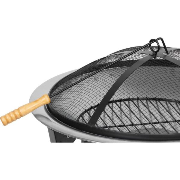 Vatra de foc cu gratar de gradina, grill rotund, metal, 57×40 cm, Strend Pro BBQ Mara