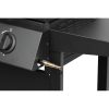 Gratar gradina, grill dreptunghiular, cu gaz, 2 arzatoare, cu roti, capac, rafturi, 96x50x100 cm, BBQ Andora