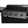 Gratar gradina, grill dreptunghiular, cu gaz, 4 arzatoare, cu roti, capac, rafturi, 116x50x100 cm, BBQ Malaga