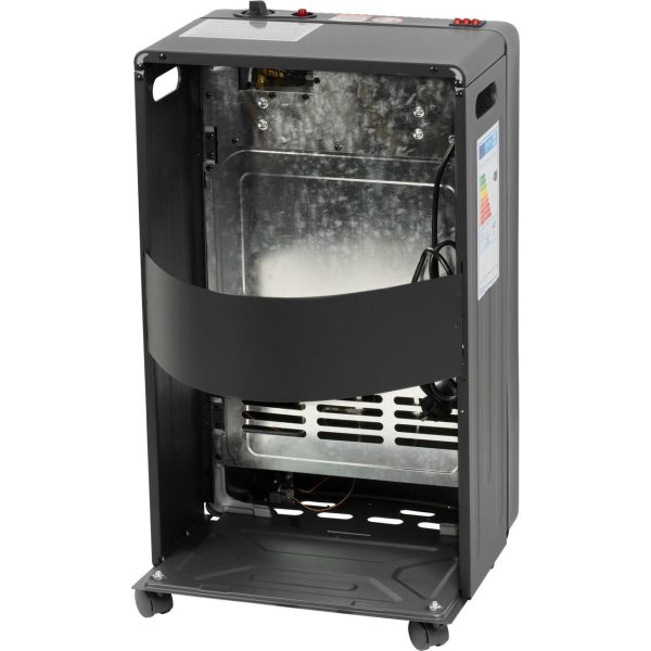 Incalzitor pe gaz, 2 in 1, ventilator electric, aprindere piezoelectrica, cu roti, furtun, regulator, 1.5-4.2 kW, 110-305 g/h, Strend Pro