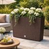 Set 2 jardiniere decorative, imitatie ratan, Rato Case, maro, 58x18x49.8 cm