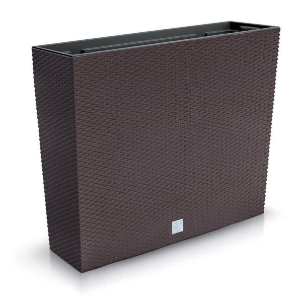 Set 2 jardiniere decorative, imitatie ratan, Rato Case, maro, 58x18x49.8 cm
