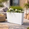 Set 2 jardiniere decorative, Urbi Case, alb, 58x18x49.8 cm