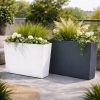Set 2 jardiniere decorative, Urbi Case, alb, 58x18x49.8 cm