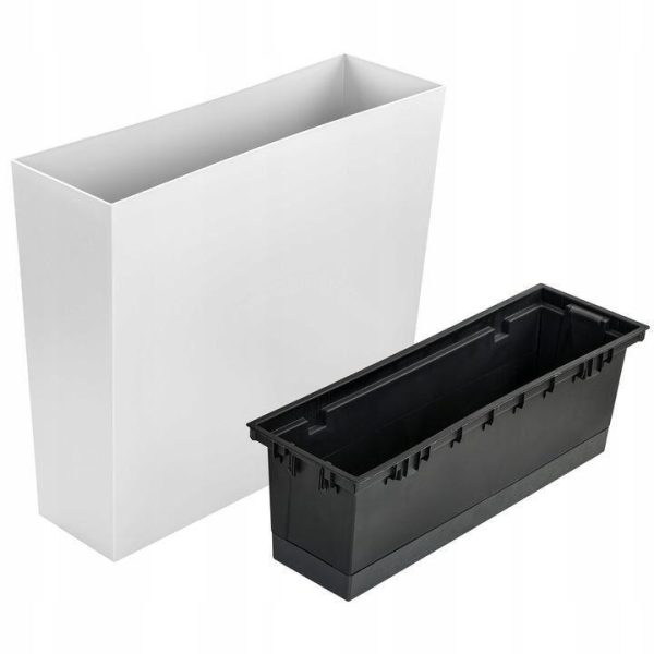 Set 2 jardiniere decorative, Urbi Case, alb, 58x18x49.8 cm