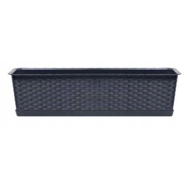 Set 2 jardiniere decorative, Ratolla Case P, antracit, 68.5×17.3×15 cm