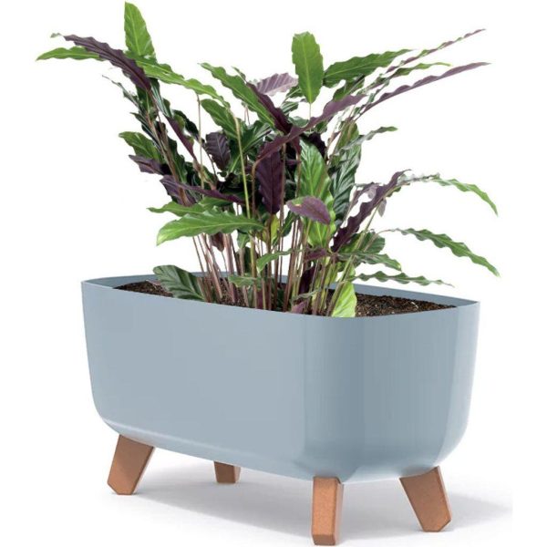 Jardiniera decorativa cu picioare, gri deschis, 58x24x23.5 cm, 18 L, Gracia