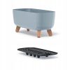 Jardiniera decorativa cu picioare, gri deschis, 58x24x23.5 cm, 18 L, Gracia