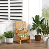 Jardiniera decorativa cu suport pentru plante cataratoare, lemn, 2 nivele, tip butoi, 45x45x80 cm