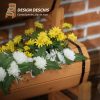 Jardiniera decorativa cu suport pentru plante cataratoare, lemn, 2 nivele, tip butoi, 45x45x80 cm