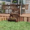 Jardiniera decorativa cu suport pentru plante cataratoare, lemn, 2 nivele, tip butoi, 49x42x80 cm