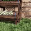 Jardiniera decorativa cu suport pentru plante cataratoare, lemn, 2 nivele, tip butoi, 49x42x80 cm