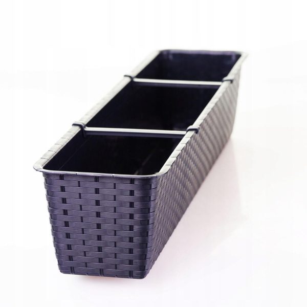 Set 2 jardiniere decorative, Ratolla Case P, maro, 68.5×17.3×15 cm