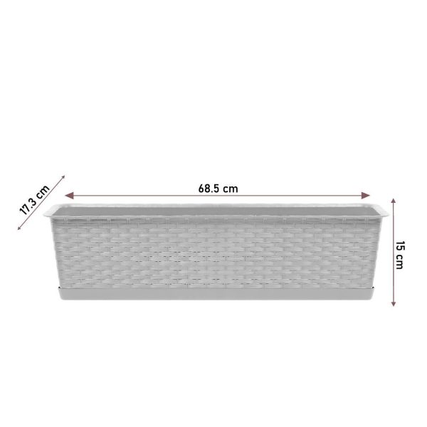 Set 2 jardiniere decorative, Ratolla Case P, maro, 68.5x17.3x15 cm