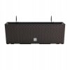 Set 2 jardiniere decorative, suport metalic, Rato Case W, maro, 58x18x19.5 cm