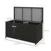 Lada depozitare de gradina, ratan sintetic, negru, max 30 kg, 121x57x67 cm