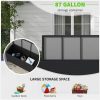 Lada depozitare de gradina, ratan sintetic, negru, max 30 kg, 121x57x67 cm