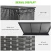Lada depozitare de gradina, ratan sintetic, negru, max 30 kg, 121x57x67 cm