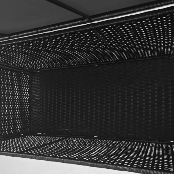 Lada depozitare de gradina, ratan sintetic, negru, max 30 kg, 121x57x67 cm