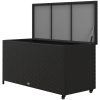 Lada depozitare de gradina, ratan sintetic, negru, max 30 kg, 121x57x67 cm