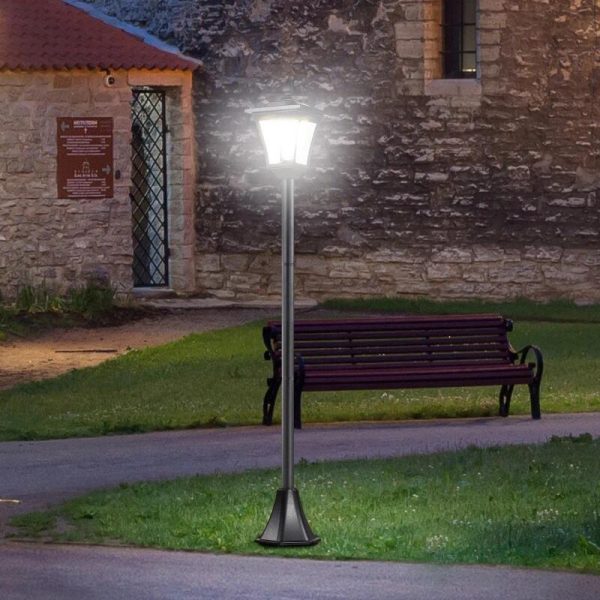 Lampa solara tip felinar pentru gradina, 1 LED, 18x18x160 cm