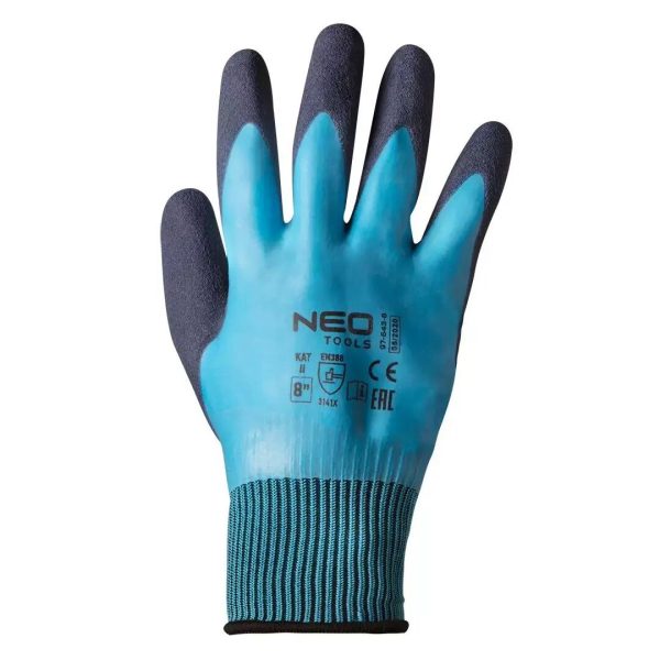 Manusi latex/poliester, 2 straturi, marimea 8, NEO