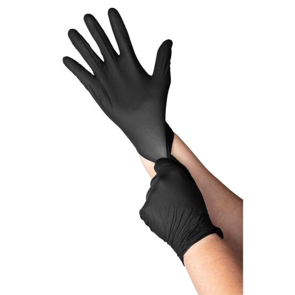 Manusi nitril, unica folosinta, negru, set 100 buc, marimea XL, NEO