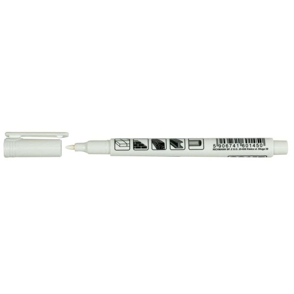 Marker permanent, 1 mm, alb, subtire, Richmann