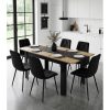 Masa pentru sufragerie/living, Artool, cu blat extensibil, pal, negru si stejar artizanal, 120-160x80x75 cm
