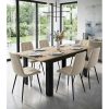 Masa pentru sufragerie/living, Artool, cu blat extensibil, pal, negru si stejar artizanal, 120-160x80x75 cm