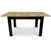 Masa pentru sufragerie/living, Artool, cu blat extensibil, pal, negru si stejar artizanal, 120-160x80x75 cm