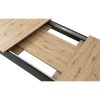 Masa pentru sufragerie/living, Artool, cu blat extensibil, pal, negru si stejar artizanal, 120-160x80x75 cm